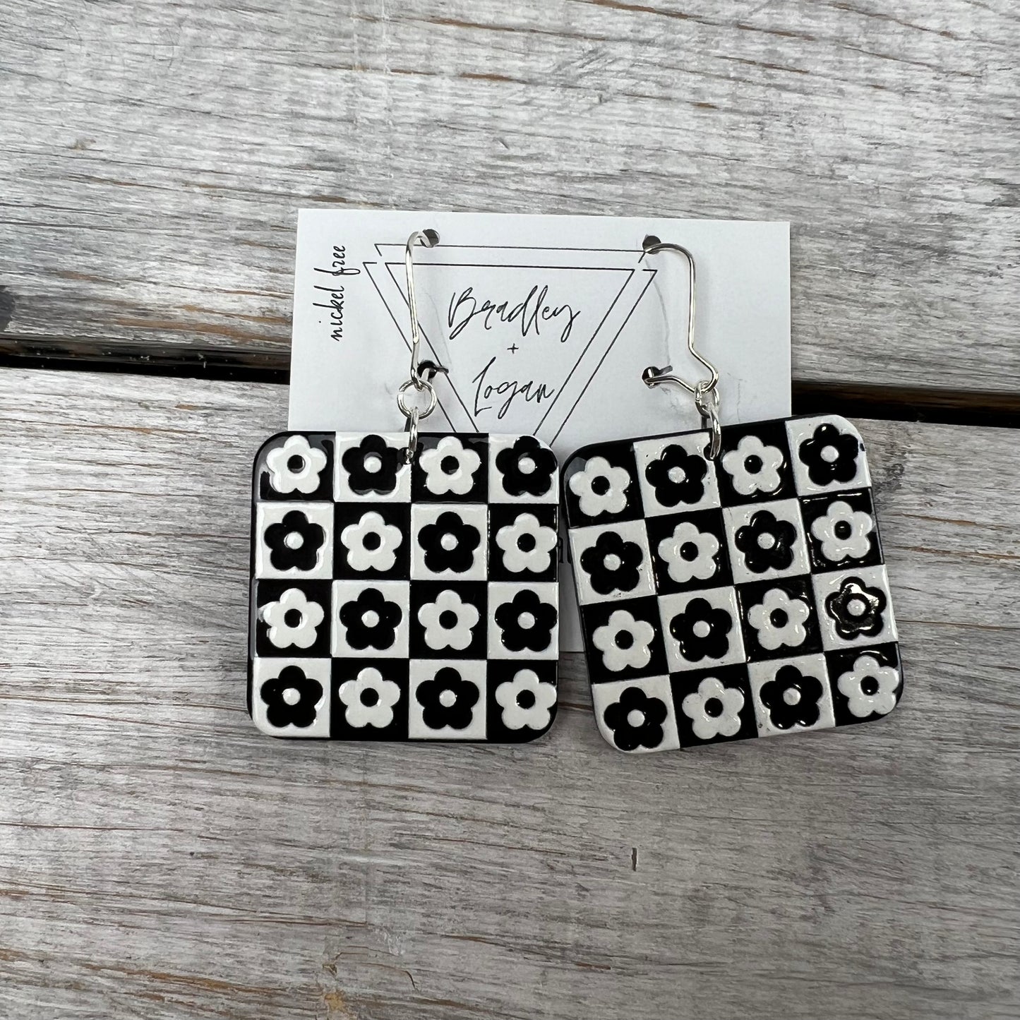 Black + White Minimalist Earrings