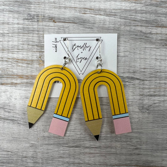 Bent Pencil Earrings