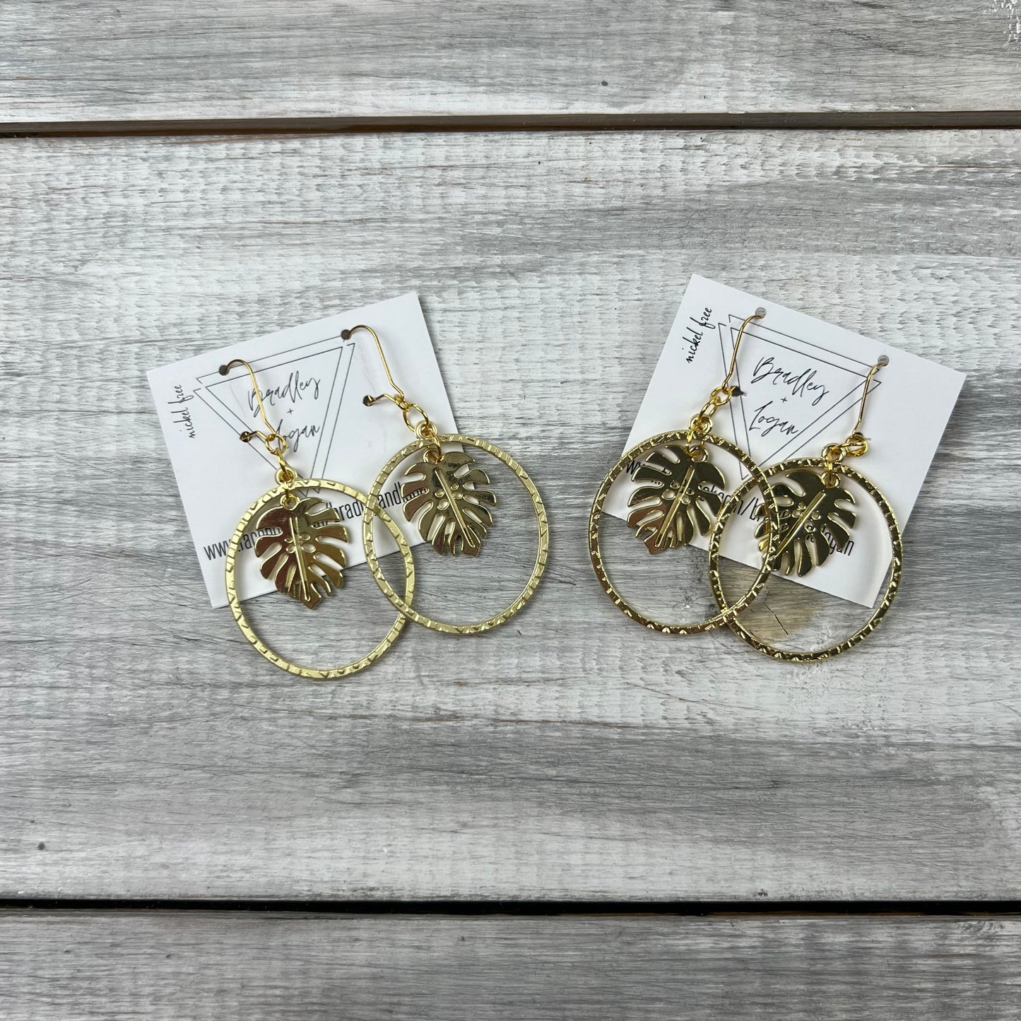 Minimalist Monstera Plant Earrings