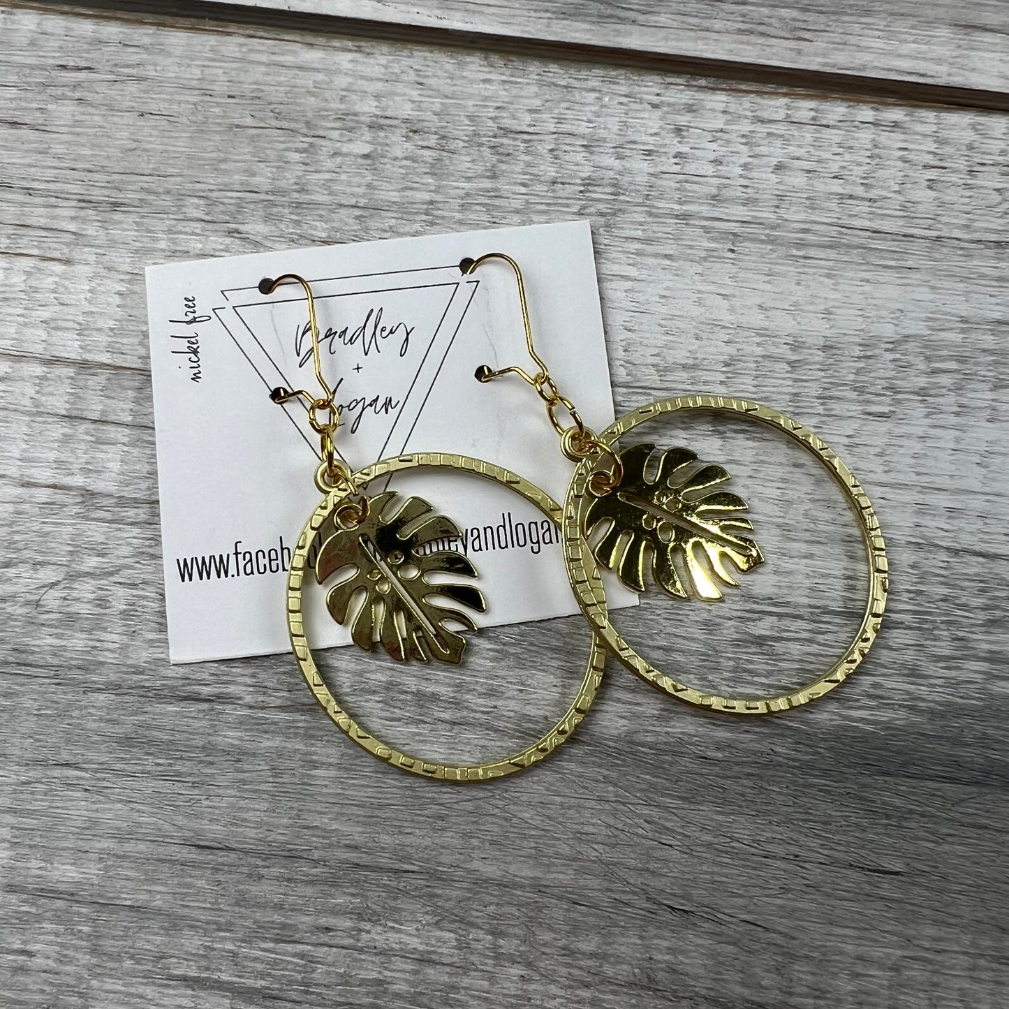 Minimalist Monstera Plant Earrings