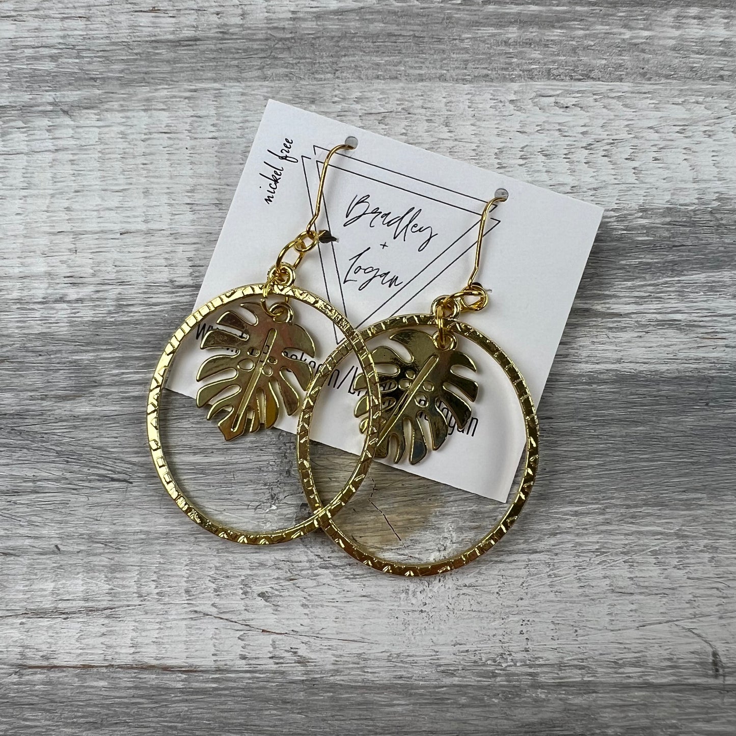 Minimalist Monstera Plant Earrings