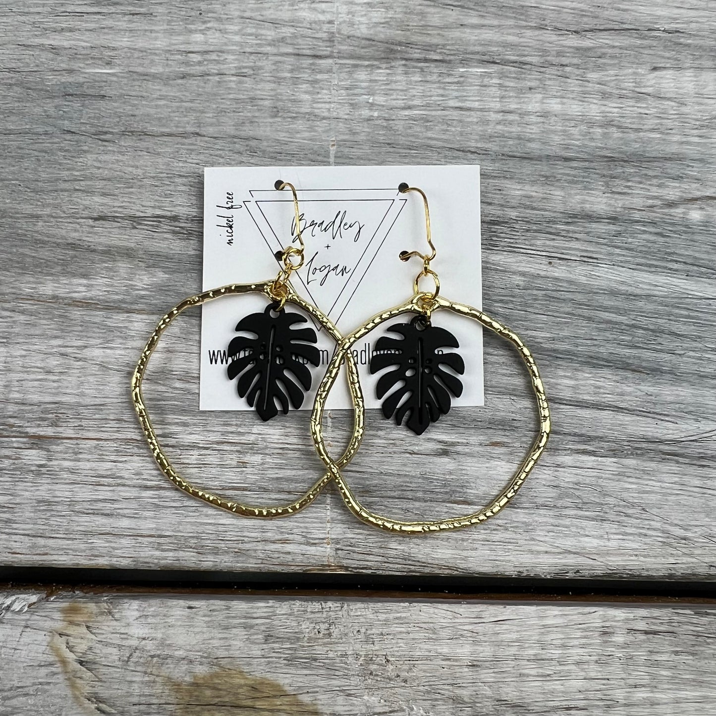 Minimalist Monstera Plant Earrings