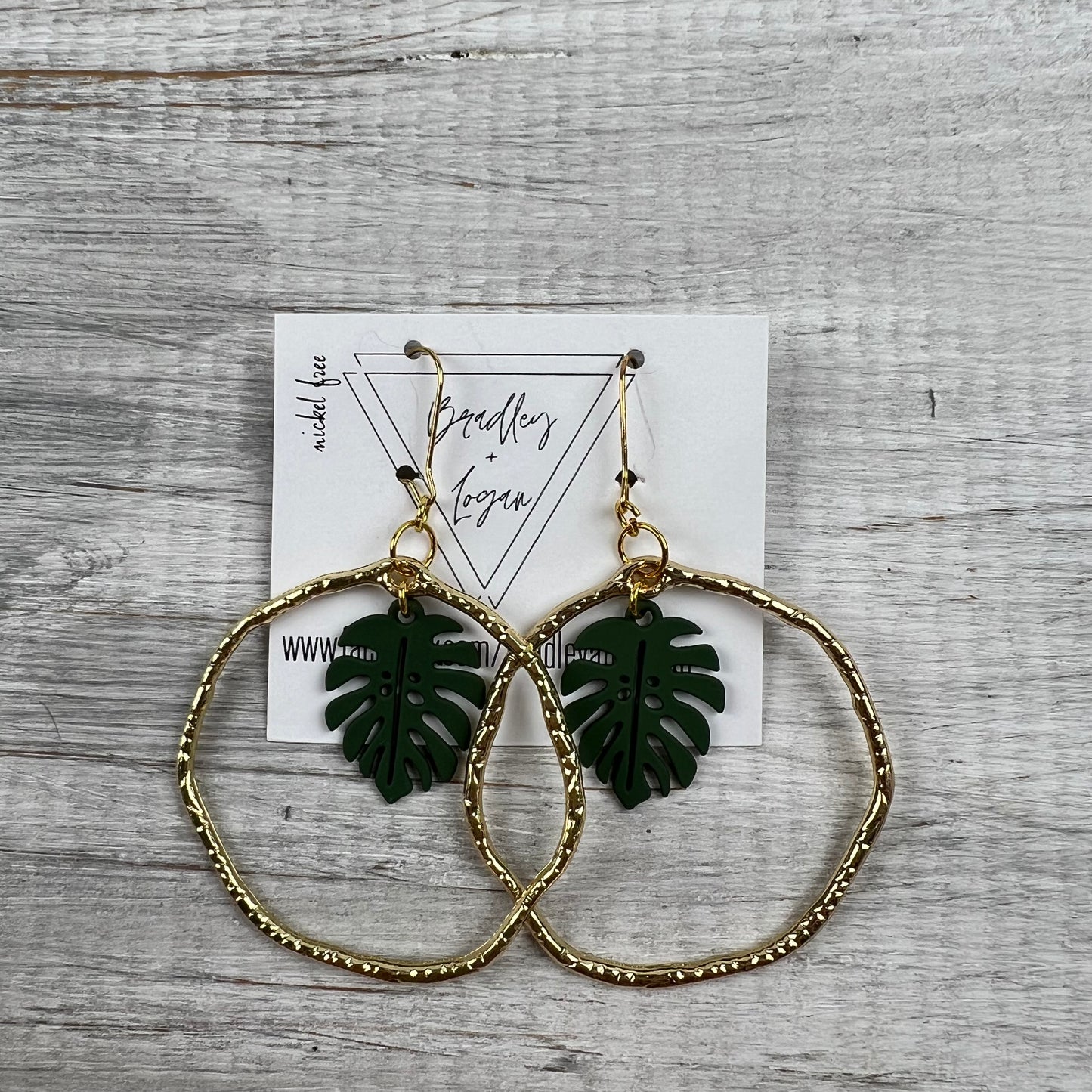 Minimalist Monstera Plant Earrings