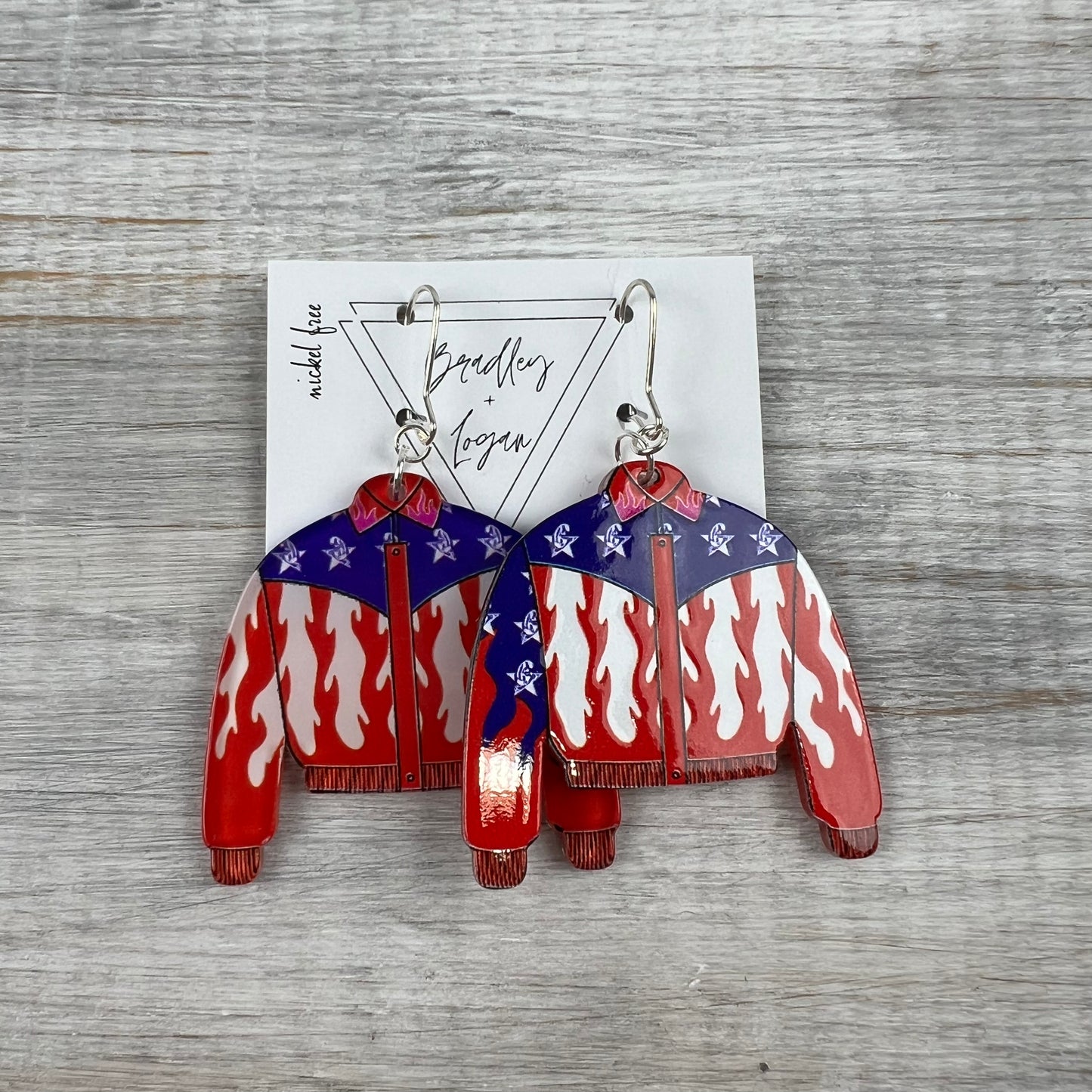 Red White + Blue Jacket Earrings