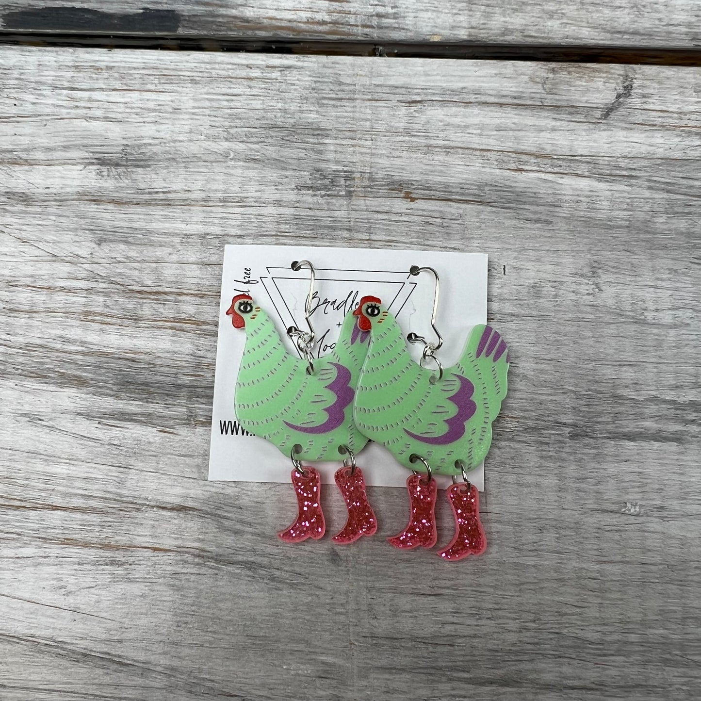 Chickens in Boots Earrings