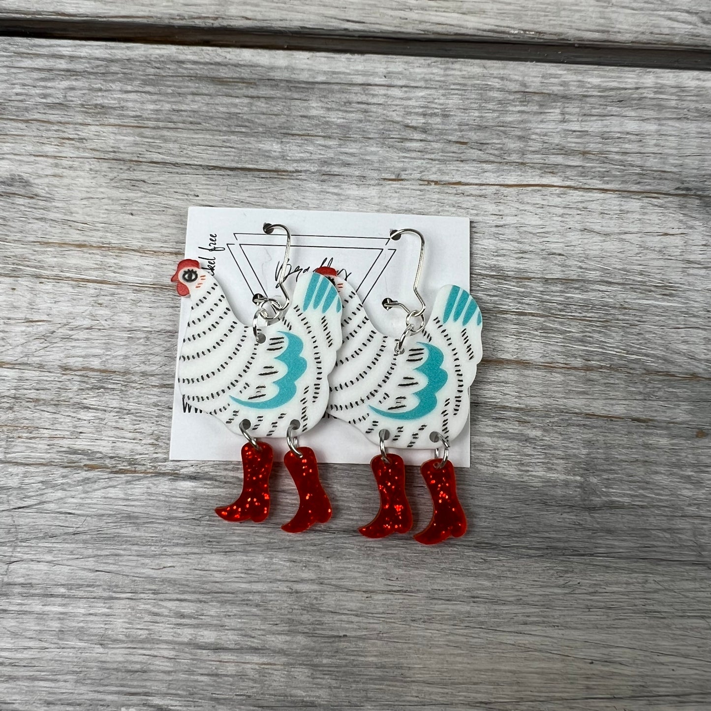 Chickens in Boots Earrings