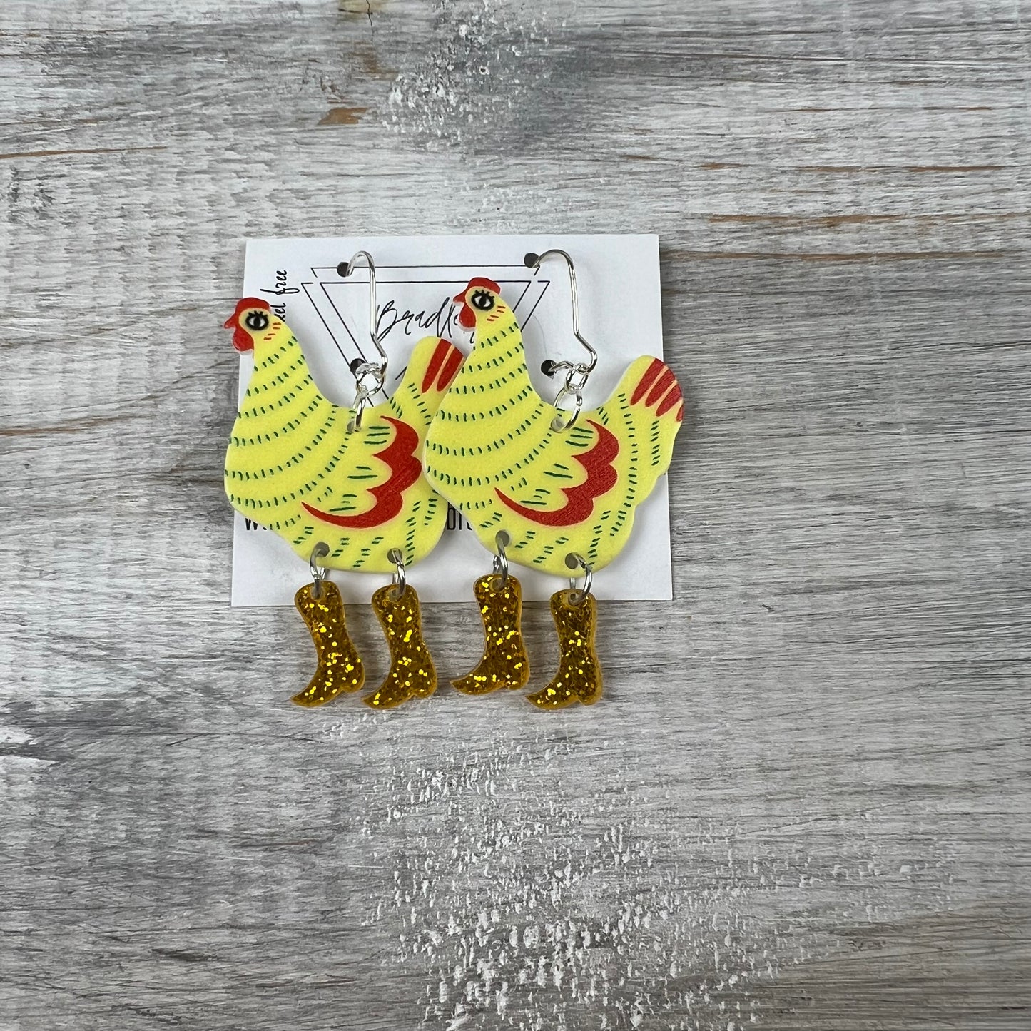 Chickens in Boots Earrings