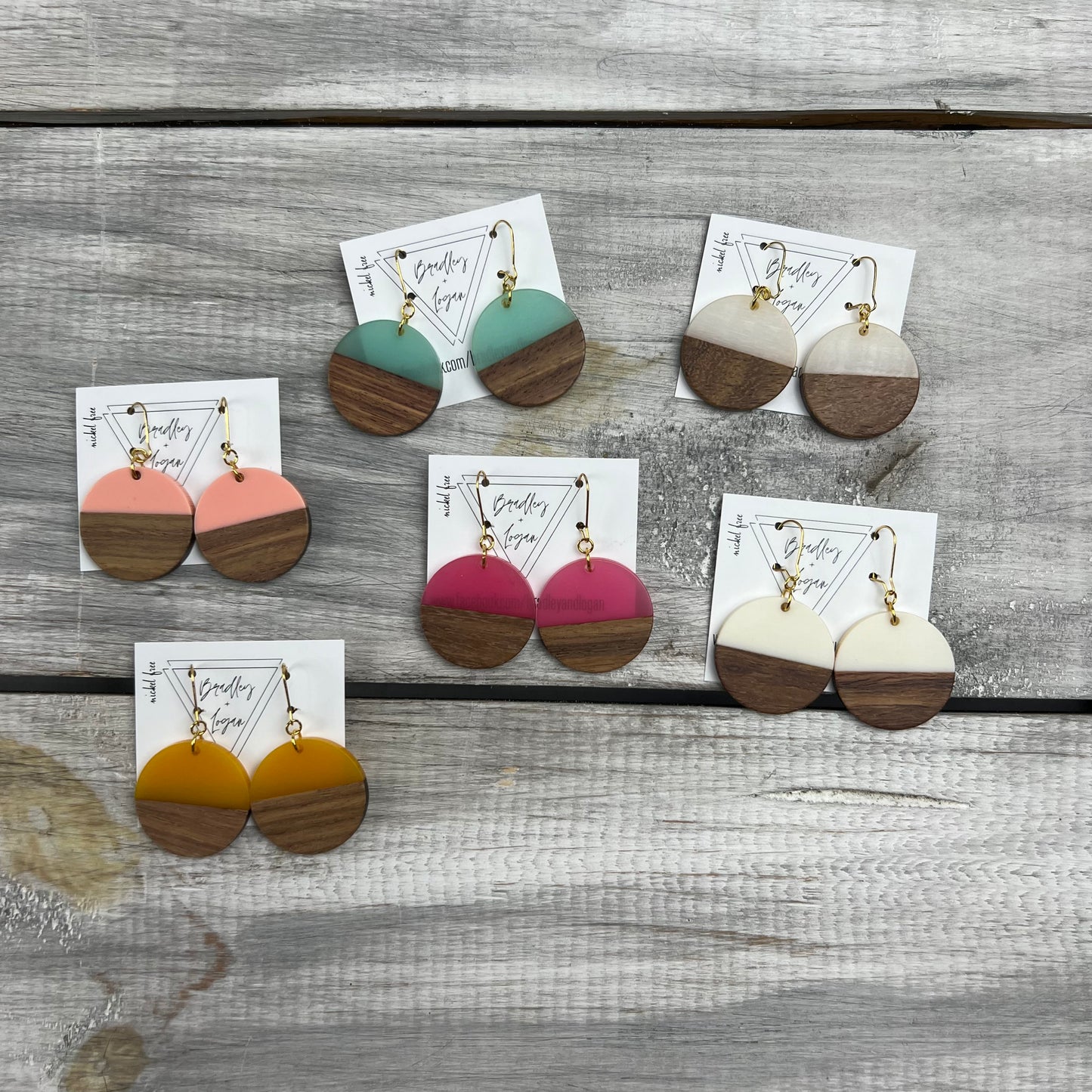 Colorful Circle Wooden Earrings