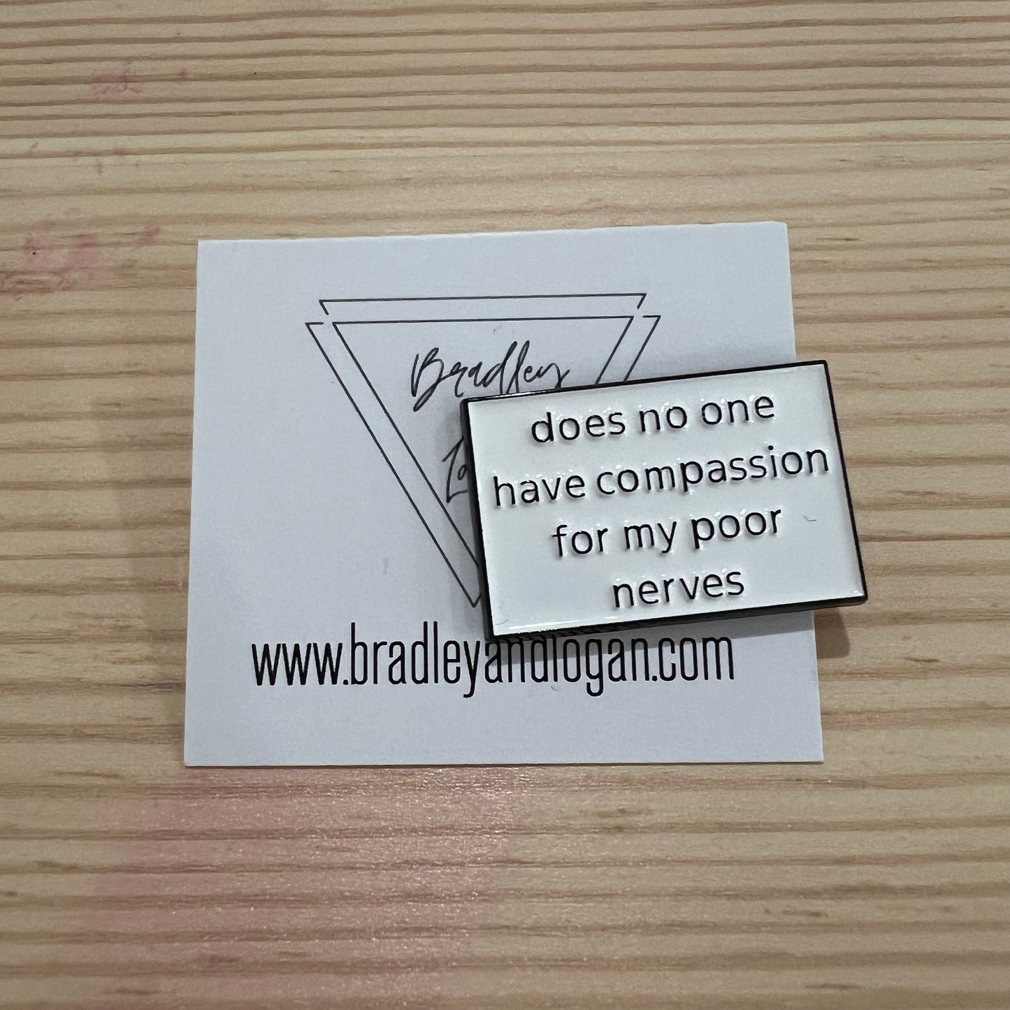 Lapel Pins -  Twisted Humor (Black + White)