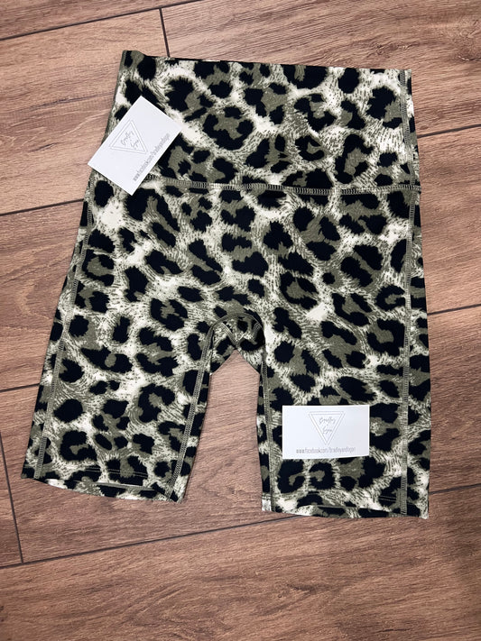 High Waisted Biker Short - leopard